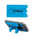 Blue Silicone Phone Pocket w/ Snap Stand